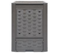 Compostiere 3 pz Marrone 60x60x83 cm 900 L Rattan di Plastica