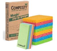 Composty® | Spugne ecologiche "Pop-Up" | Confezione da 12 | Compostable | Zero Waste | Senza plastica | 100% cellulosa naturale | Lunga durata