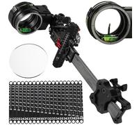 Compound Bow Sight 1 pin, SX/DX, 4X 6X 8X, fibra 0,000 cm, barra lunga in fibra di carbonio, bersaglio a forma di T Micro mirino regolabile High-end competitivo all'aperto (mirino con obiettivo 4X)