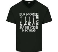 Compra Più Chitarre Dicono Le Voci Divertente Maglietta In Cotone A V Per Uomo