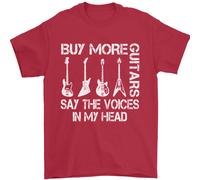 Compra Più Chitarre Dicono Le Voci Divertente T-Shirt Uomo 100% Cotone