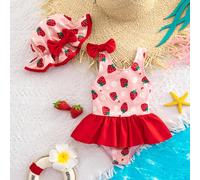 Compra uno e ricevi uno gratis, incluso un cappello. Carino body da bambina casual, semplice e adorabile con motivi, perfetto per uscite, vacanze e primavera/estate. 6-9M,9-12M,12-18M,18-24M,2-3YFrutt