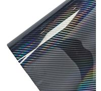 CompraFun Wrapping Pellicola, Pellicola Adesiva per Auto 2D Nero Effetto Arcobaleno ad Alta Lucentezza, 150 x 30cm Pellicola Carbonio Adesivi Auto Autoadesiva per Auto, Moto, Bicicletta