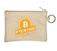 Comprare The Fcking Dip Bitcoin Art Portachiavi Coin Purse Beige