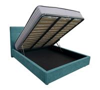 Comprarredo Letto Matrimoniale Contenitore in Tessuto 160x190 cm con testata, Rete Ortopedica a Doghe, Sollevamento con Pistoni a Gas (Turkish 17)