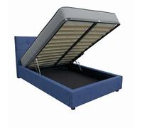 Comprarredo Letto Piazza e Mezza Contenitore in Tessuto 120x190 cm, Rete Ortopedica a Doghe Inclusa, Testata, Sollevamento con Pistoni a Gas (Colore a scelta) (Pacific 57)