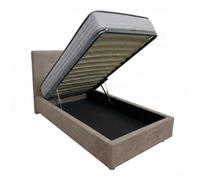 Comprarredo Letto Singolo Contenitore in Tessuto 80x190 cm, Rete Ortopedica a Doghe Inclusa, Testata, Sollevamento con Pistoni a Gas (Colore a scelta) (Elephant 54)