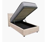 Comprarredo Letto Singolo Contenitore in Tessuto 80x190 cm, Rete Ortopedica a Doghe Inclusa, Testata, Sollevamento con Pistoni a Gas (Colore a scelta) (Camel 02)