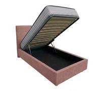 Comprarredo Letto Singolo Contenitore in Tessuto 80x190 cm, Rete Ortopedica a Doghe Inclusa, Testata, Sollevamento con Pistoni a Gas (Colore a scelta) (Flamingo 19)