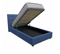 Comprarredo Letto Singolo Contenitore in Tessuto 80x190 cm, Rete Ortopedica a Doghe Inclusa, Testata, Sollevamento con Pistoni a Gas (Colore a scelta) (Pacific 57)