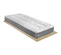 Comprarredo Materasso rigido singolo a molle bonnel in acciaio temperato PANAMA 90x190, alto 19 cm anallergico e antiacaro in tessuto cotone trapuntato bianco e fascia 3D traspirante