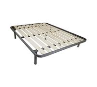Comprarredo Rete matrimoniale a doghe verticali ortopedica 170 x 190 cm, Tavole rigide in Legno massello da 9cm, con telaio in metallo, cinque piedi e triplo supporto anche per pesi importanti