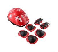 Comprehensive Casco di sicurezza per bambini con ginocchiere, gomiti, polsi, per bambini dai 5 ai 16 anni, ideale per ciclismo, pattinaggio e gioco attivo (rosso)
