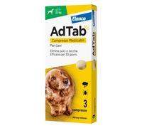 COMPRESSE ANTIPARASSITARIE MASTICABILI 'ADTAB' cani 11 - 22 kg / 3 compresse ...