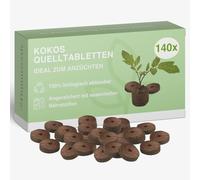 Compresse di cocco con sostanze nutritive, senza torba, 140 pezzi, terriccio di cocco pressato per la coltivazione di piante, compresse coltivate per la semina di ortaggi, fiori e piante da
