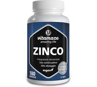 Compresse Di Zinco, 15 Mg Al Giorno, 180 Compresse Vegane per 12 Mesi, Migliore