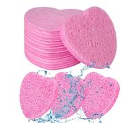 Compressed Facial Sponges | 7x6x0.8cm Facial Compressed Spponges With Heart Shape,Soft And Gentle Make Up Sponge For Face, Heart Sponges For Home And Travel Daily Faacial Cleansing