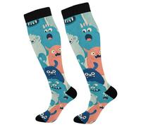 Compression Socks Monstera Head Antiscivolo Sport Calzettoni 50Cm | Traspirante Compressione Calze Elastico Contenitive Donne Calzini Per Recupero Escursioni Trekking