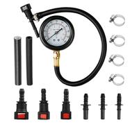 Compression Tester Kit, Universal Engine Diagnostic Tool, Standard Fit Kit Multiple Adapters, Metal Hose Assembly Leakfree Connection, Gauge Analog Display Design, for Car Truck Motorcycle Garage