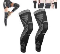 Compressione gamba intera Flytex, maniche a compressione ginocchio Flytex, maniche a compressione Flytex V2 per ginocchia e gambe (1pairs,Medium)