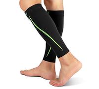Compressione Polpaccio, Fascia Polpaccio Calze a Compressione Graduata (20 mmhg-25 mmhg) per Corsa, Basket, Ciclismo e Recupero Sportivo, Aumentare la Circolazione Sanguigna, Uomo e Donna(Nero S/M)