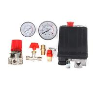 Compressor Pressure Switch & Regulator Kit | 4 - Hole Manifold with Gauges & Valve | 0.5-0.8 MPA (5-8 BAR) Range for Workshop/Garage/DIY