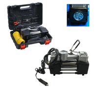 COMPRESSORE 2 CILINDRI 12V 85LT 150PSI AUTO MOTO TORCIA VIAGGIO CASA + VALIGETTA