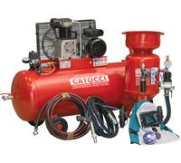 COMPRESSORE 200 LT MONOFASE CON SABBIATRICE A BASSA PRESSIONE DA 24 LITRI
