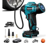 Compressore a batteria 160 PSI per batterie Bosch GBA/ProCORE da 18 V | 30 l/min, arresto automatico, display digitale, luce LED e cavo per auto da 12 V, per auto, bicicletta, moto e palla