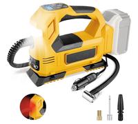 Compressore a batteria per DeWalt 18V (senza batteria), Pompa ad aria portatile a LED con manometro digitale, Compressore elettrico per auto, moto, biciclette, palloni sportivi