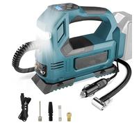 Compressore A Batteria, Pompa Ad Aria A Batteria Compatibile Con Batteria Makita 18V (Senza Batteria) Display Lcd Lampada A Led Display Pressione Pneumatici E Con 4 Ugelli Pompa Ad Aria
