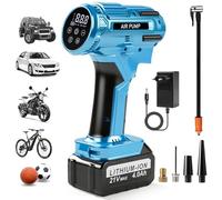 Compressore A Batteria Portatile, 150PSI Compressore Aria Portatile Senza Fili Gonfiatore Pneumatici Per Auto,Moto, Bicicletta,5 Modalità Digitale Pompa Elettrica Gonfiatore Con Batteria Ricaricabile