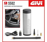 GIVI COMPRESSORE Auto Moto S502 GONFIATORE A Batteria Ricaricabile USB Torcia PNEUPATICI GOMME Biciclette PALLONI
