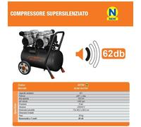 Compressore a secco con tecnologia silenziata EcoSilent Vinco 6 - 24 - 50 litri
