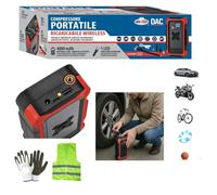 Compressore ad aria 4800mAh portatile per pneumatici gomme auto moto bici palla COMPATIBILE CON HEADBANGER 2000 HIGH FLYIN' Ricaricabile Wireless 4 IN 1: GONFIA-SGONFIA-TORCIA-POWER BANK