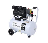 Compressore ad aria compressa da 24 l, 10 bar, 69 dB, 220 l/min, 1,1 kW, silenzioso, senza olio, 230 V, caldaia ad aria compressa silenziosa, con riduttore di pressione e separatore d'acqua