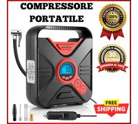 Compressore ad Aria Portatile per Auto Kit Gonfiaggio Pneumatici Auto Gonfia Gom