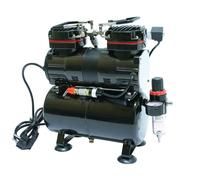 Compressore aerografo bicilindrico 190W 0-4 bar Modello AS196 con serbatoio d...
