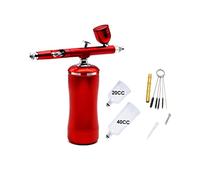 Compressore Airbrush Completo multi-funzionale Portatile Portable Personal Oxygen Spray Gun Auto Start and Stop Funzione Hobby Cosmetici,Offre risultati professionali(Part D Red)