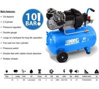 Compressore aria compressa 50 lt portatile Abac V36/50 3Hp 10bar lubrificato CE