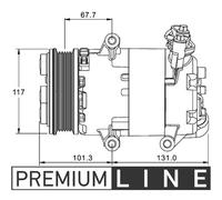 Compressore Aria Condizionata Keilrippenriemensch 110mm MAHLE per Land Rover