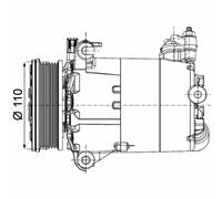 Compressore Aria Condizionata Keilrippenriemenscheibe 110mm MAHLE per Ford Focus
