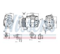 Nissens Compressore aria condizionata 890199 R134a PAG 46 per Mercedes-Benz