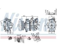 Compressore, aria condizionata NISSENS 890602 per AUDI A5 (8T3) 2 2008-2017