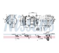 Nissens Compressore aria condizionata 890650 - R 134a PAG 46 - per Toyota Auris / Avensis (T27)