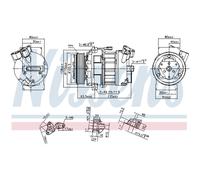 Compressore climatizzazione R 134a PAG 46 890656 NISSENS per RENAULT NISSAN OPEL
