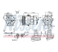 Nissens Compressore climatizzazione 890698 R134a PAG 46 per Ford Transit Bus