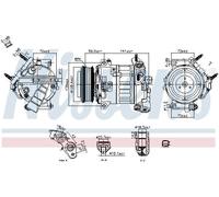 Compressore, aria condizionata NISSENS 890796 per TRANSIT V363 Furgone 2 2016-