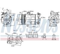 Compressore, aria condizionata NISSENS 890947 per X-TRAIL II (T31) 2 2007-2013