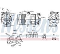 Compressore, aria condizionata NISSENS 890947 per X-TRAIL VAN (T31) 2 2013-2014